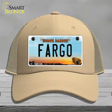 Fargo North Dakota Novelty License Plate Hat Mesh / Khaki