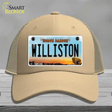 Williston North Dakota Novelty License Plate Hat Mesh / Khaki