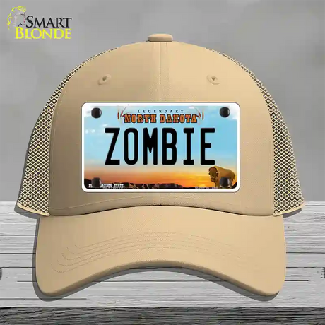 Zombie North Dakota Novelty License Plate Hat Mesh / Khaki