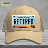 Retired North Dakota Novelty License Plate Hat Mesh / Khaki