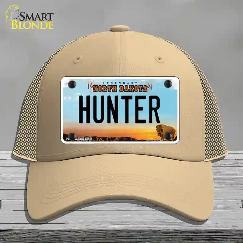 Hunter North Dakota Novelty License Plate Hat Mesh / Khaki