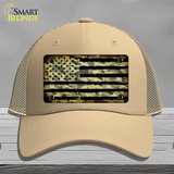 Camo American Flag Novelty License Plate Hat Mesh / Khaki