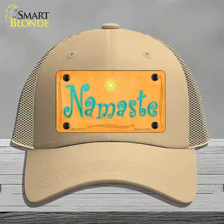 Namaste Novelty License Plate Hat Mesh / Khaki