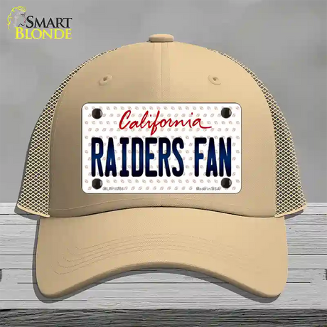 Raiders Fan California Novelty License Plate Hat Mesh / Khaki