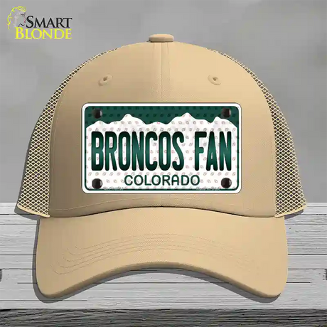 Broncos Fan Colorado Novelty License Plate Hat Mesh / Khaki