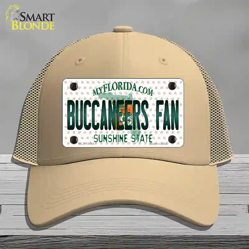 Buccaneers Fan Florida Novelty License Plate Hat Mesh / Khaki