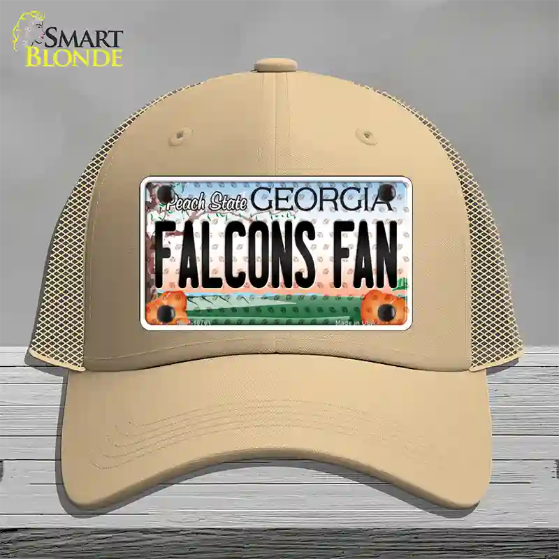 Falcons Fan Georgia Novelty License Plate Hat Mesh / Khaki