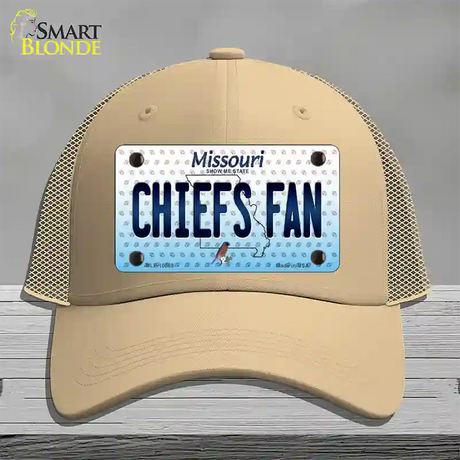 Chiefs Fan Missouri Novelty License Plate Hat Mesh / Khaki