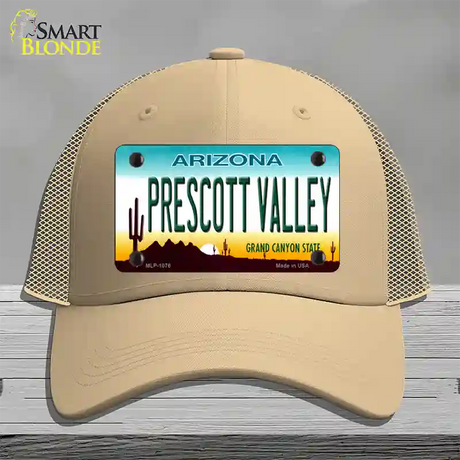 Prescott Valley Arizona Novelty License Plate Hat Mesh / Khaki