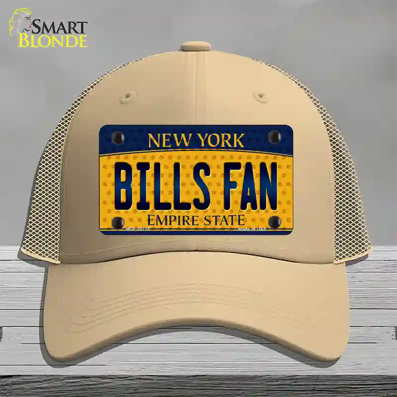 Bills Fan New York Novelty License Plate Hat Mesh / Khaki