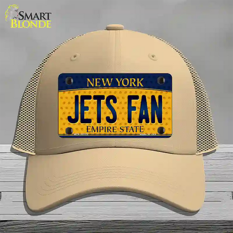 Jets Fan New York Novelty License Plate Hat Mesh / Khaki