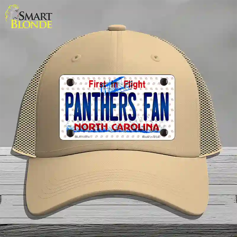 Panthers Fan North Carolina Novelty License Plate Hat Mesh / Khaki