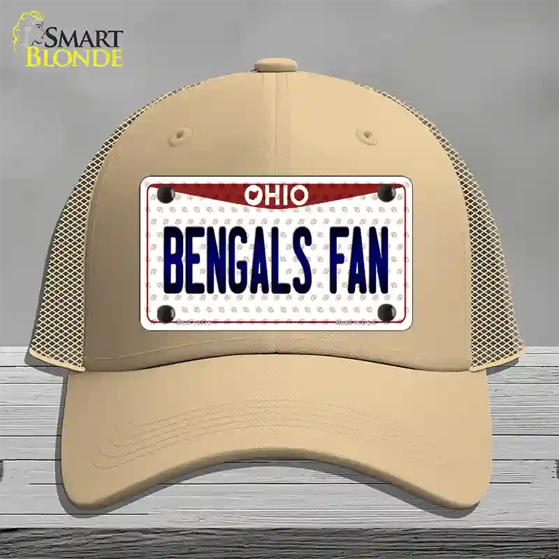 Bengals Fan Ohio Novelty License Plate Hat Mesh / Khaki