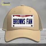 Browns Fan Ohio Novelty License Plate Hat Mesh / Khaki