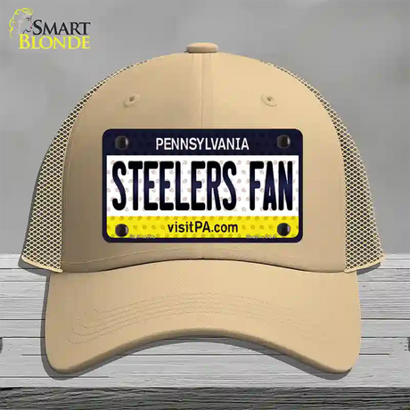 Steelers Fan Pennsylvania Novelty License Plate Hat Mesh / Khaki