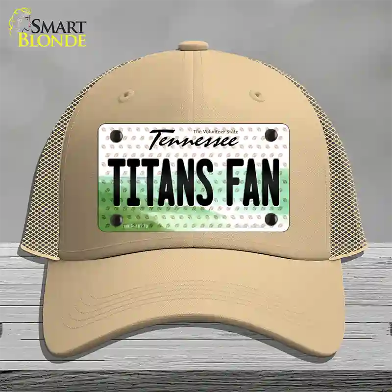 Titans Fan Tennessee Novelty License Plate Hat Mesh / Khaki