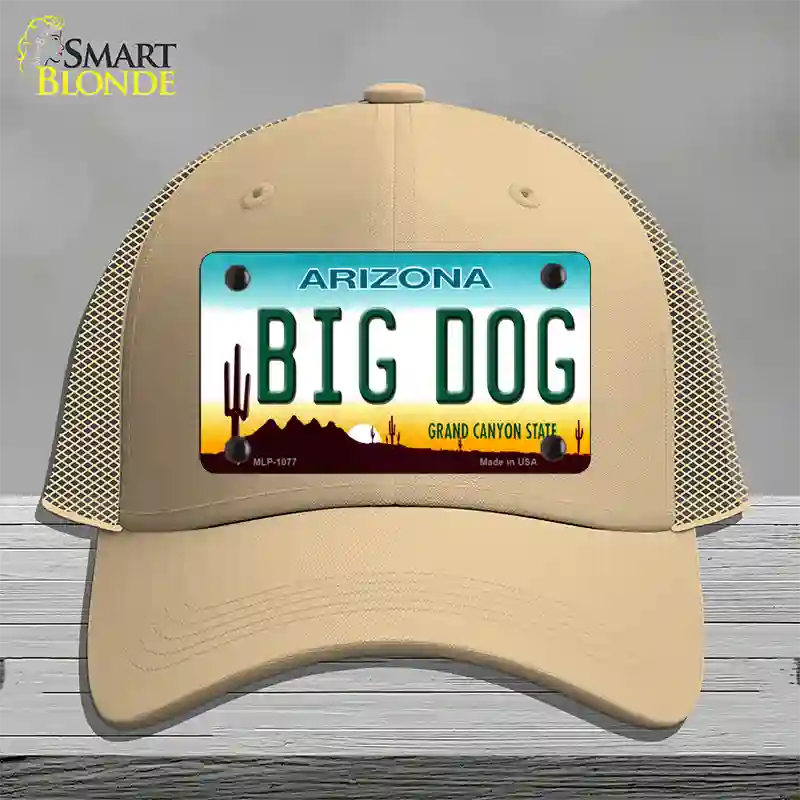 Big Dog Arizona Novelty License Plate Hat Mesh / Khaki