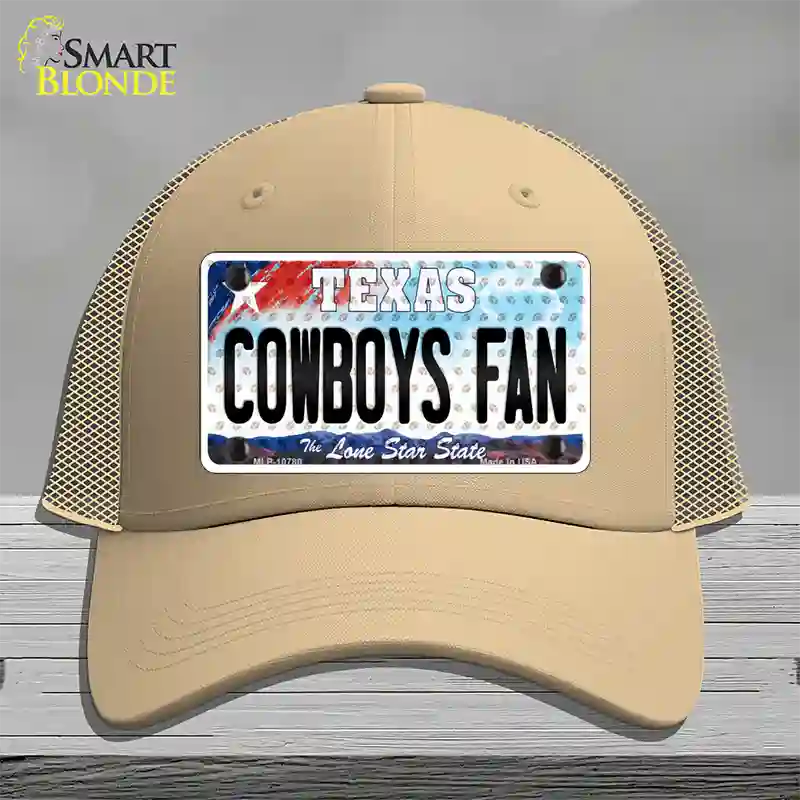 Cowboys Fan Texas Novelty License Plate Hat Mesh / Khaki