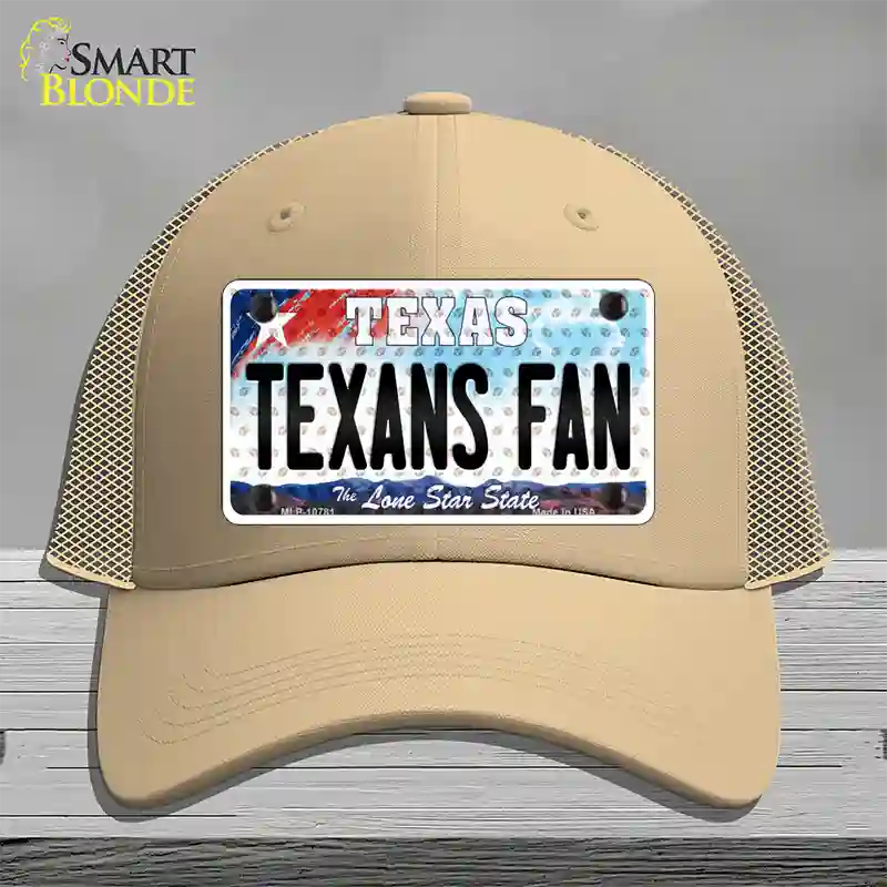 Texans Fan Texas Novelty License Plate Hat Mesh / Khaki