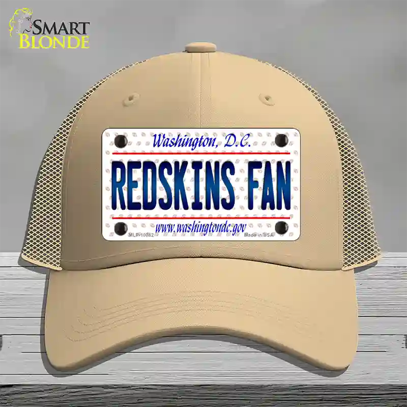 Redskins Fan Washington DC Novelty License Plate Hat Mesh / Khaki