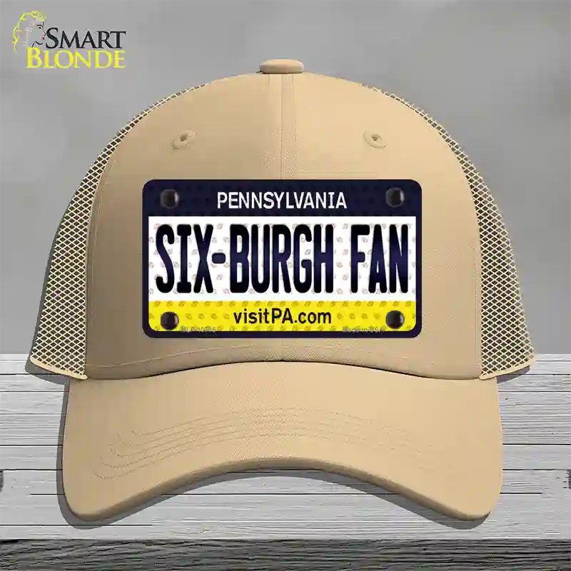 Six Burgh Fan Pennsylvania Novelty License Plate Hat Mesh / Khaki