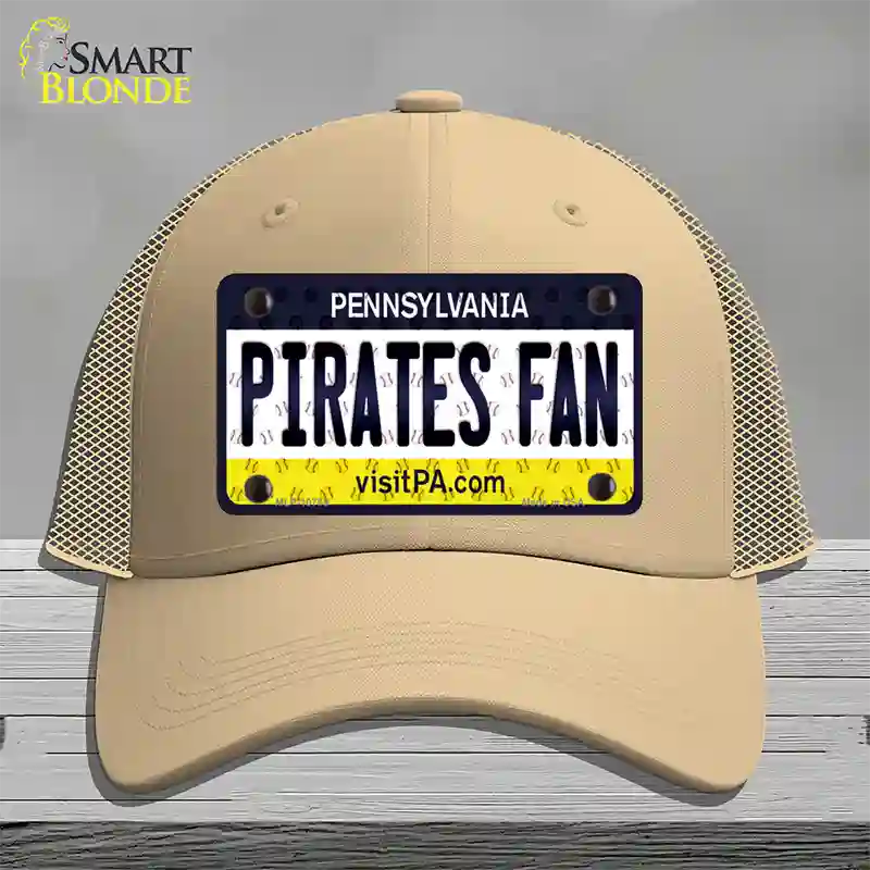 Pirates Fan Pennsylvania Novelty License Plate Hat Mesh / Khaki