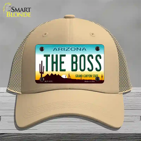 The Boss Arizona Novelty License Plate Hat Mesh / Khaki