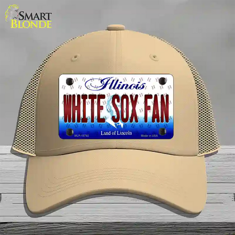 White Sox Fan Illinois Novelty License Plate Hat Mesh / Khaki