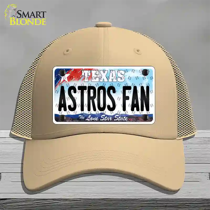 Astros Fan Texas Novelty License Plate Hat Mesh / Khaki