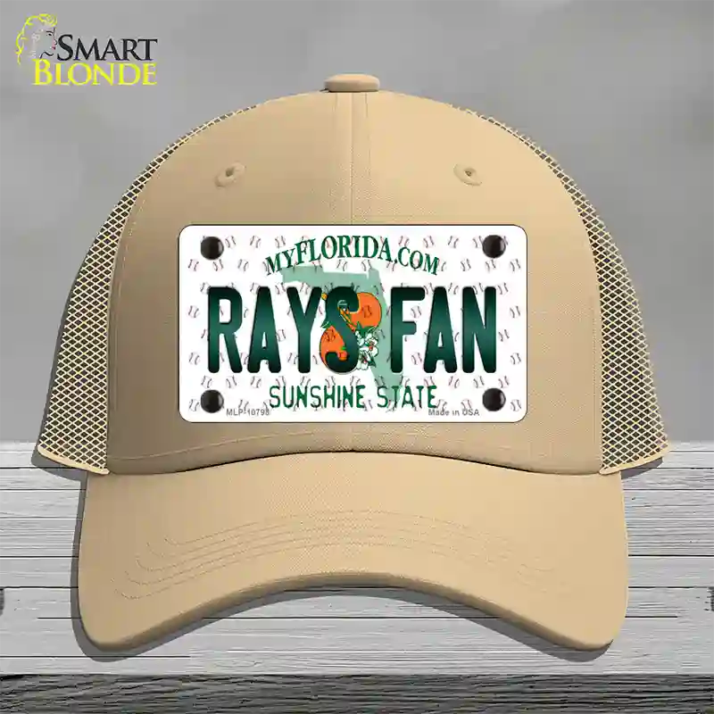 Rays Fan Florida Novelty License Plate Hat Mesh / Khaki