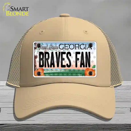 Braves Fan Georgia Novelty License Plate Hat Mesh / Khaki