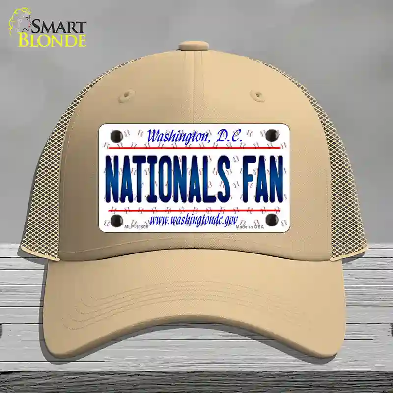 Nationals Fan Washington DC Novelty License Plate Hat Mesh / Khaki