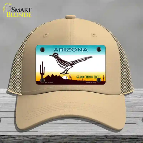 Roadrunner Arizona Novelty License Plate Hat Mesh / Khaki