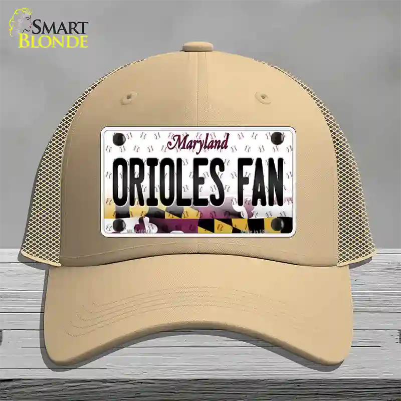 Orioles Fan Maryland Novelty License Plate Hat Mesh / Khaki