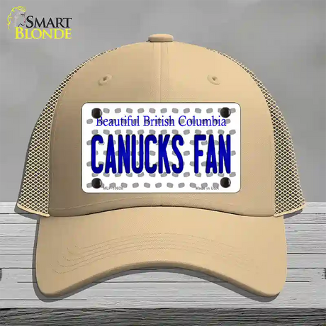 Canucks Fan British Columbia Novelty License Plate Hat Mesh / Khaki