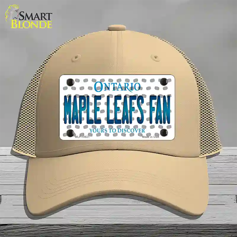 Maple Leafs Fan Ontario Novelty License Plate Hat Mesh / Khaki