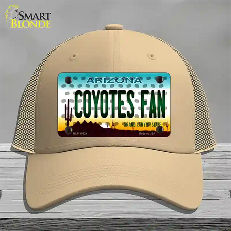 Coyotes Fan Arizona Novelty License Plate Hat Mesh / Khaki