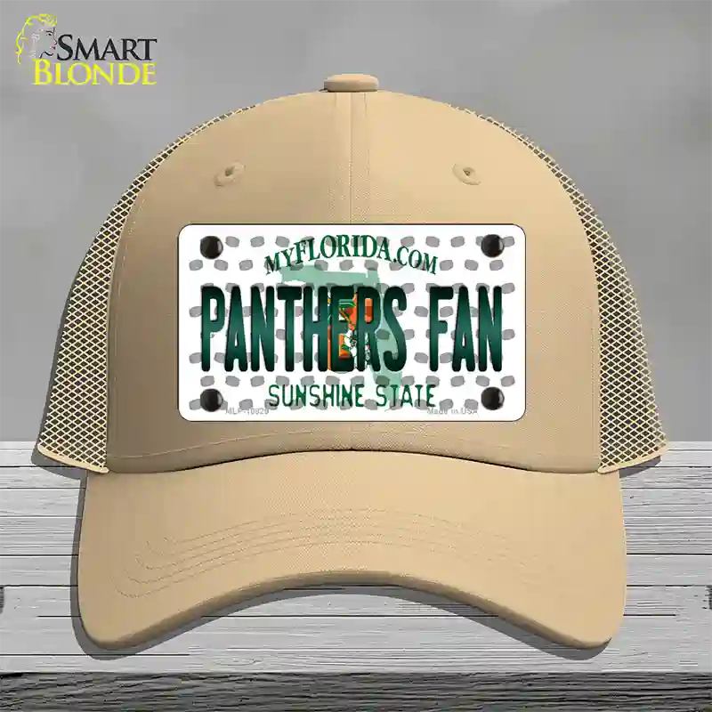 Panthers Fan Florida Novelty License Plate Hat Mesh / Khaki