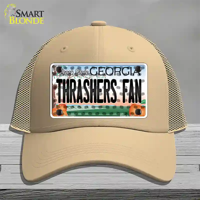 Thrashers Fan Georgia Novelty License Plate Hat Mesh / Khaki