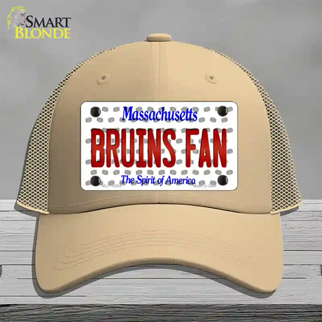 Bruins Fan Massachusetts Novelty License Plate Hat Mesh / Khaki