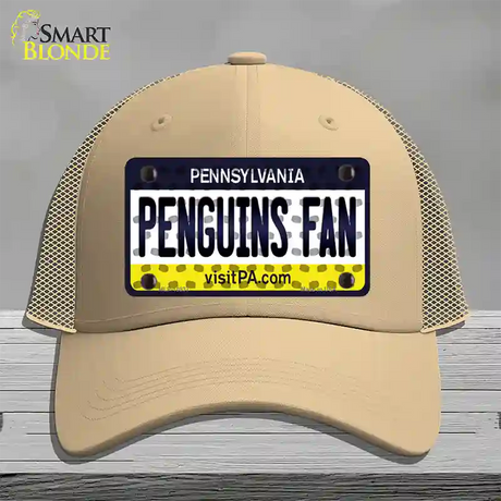 Penguins Fan Pennsylvania Novelty License Plate Hat Mesh / Khaki