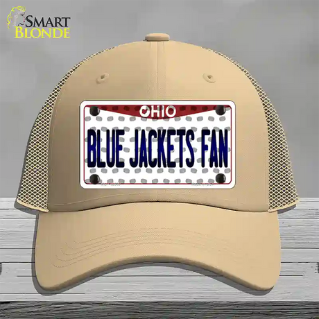 Blue Jackets Fan Ohio Novelty License Plate Hat Mesh / Khaki