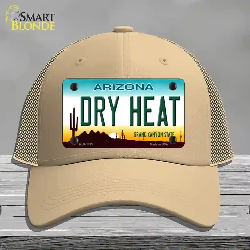 Dry Heat Arizona Novelty License Plate Hat Mesh / Khaki