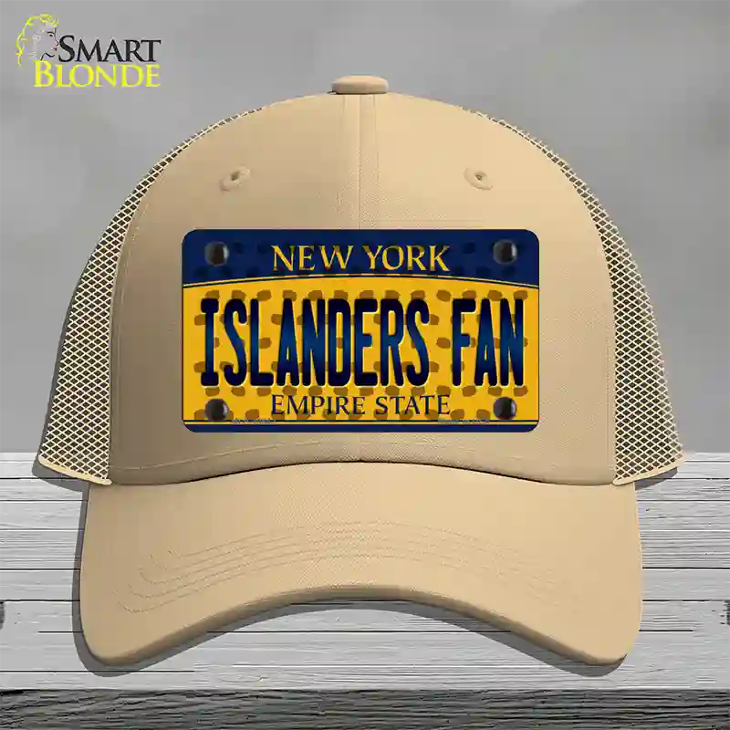 Islanders Fan New York Novelty License Plate Hat Mesh / Khaki