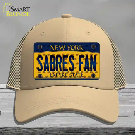 Sabres Fan New York Novelty License Plate Hat Mesh / Khaki