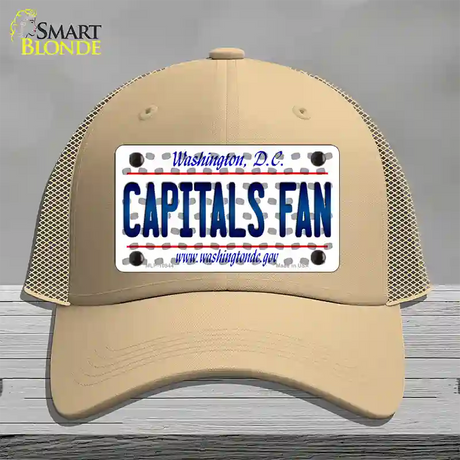 Capitals Fan Washington DC Novelty License Plate Hat Mesh / Khaki