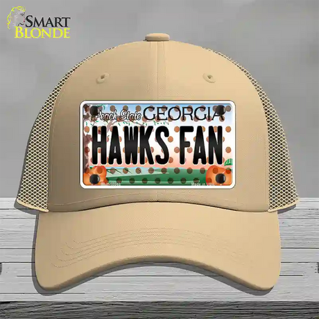 Hawks Fan Georgia Novelty License Plate Hat Mesh / Khaki