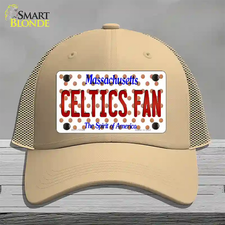 Celtics Fan Massachusetts Novelty License Plate Hat Mesh / Khaki