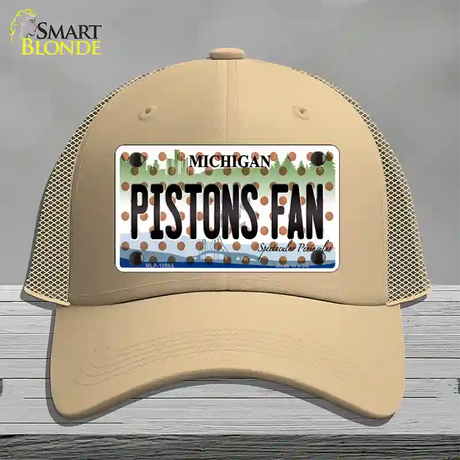 Pistons Fan Michigan Novelty License Plate Hat Mesh / Khaki