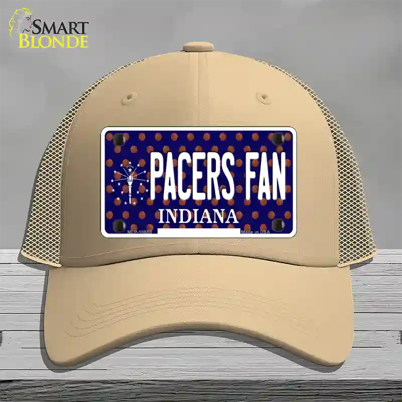 Pacers Fan Indiana Novelty License Plate Hat Mesh / Khaki